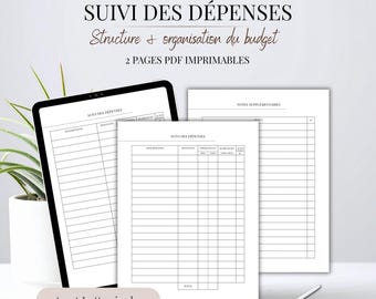 Monatlicher Budgetplaner (PDF, Französisch) | Druckbarer Ausgabenplaner | Rechnungs- und Fälligkeitsverwaltung | Finanzplaner im A4- und US-Letter-Format