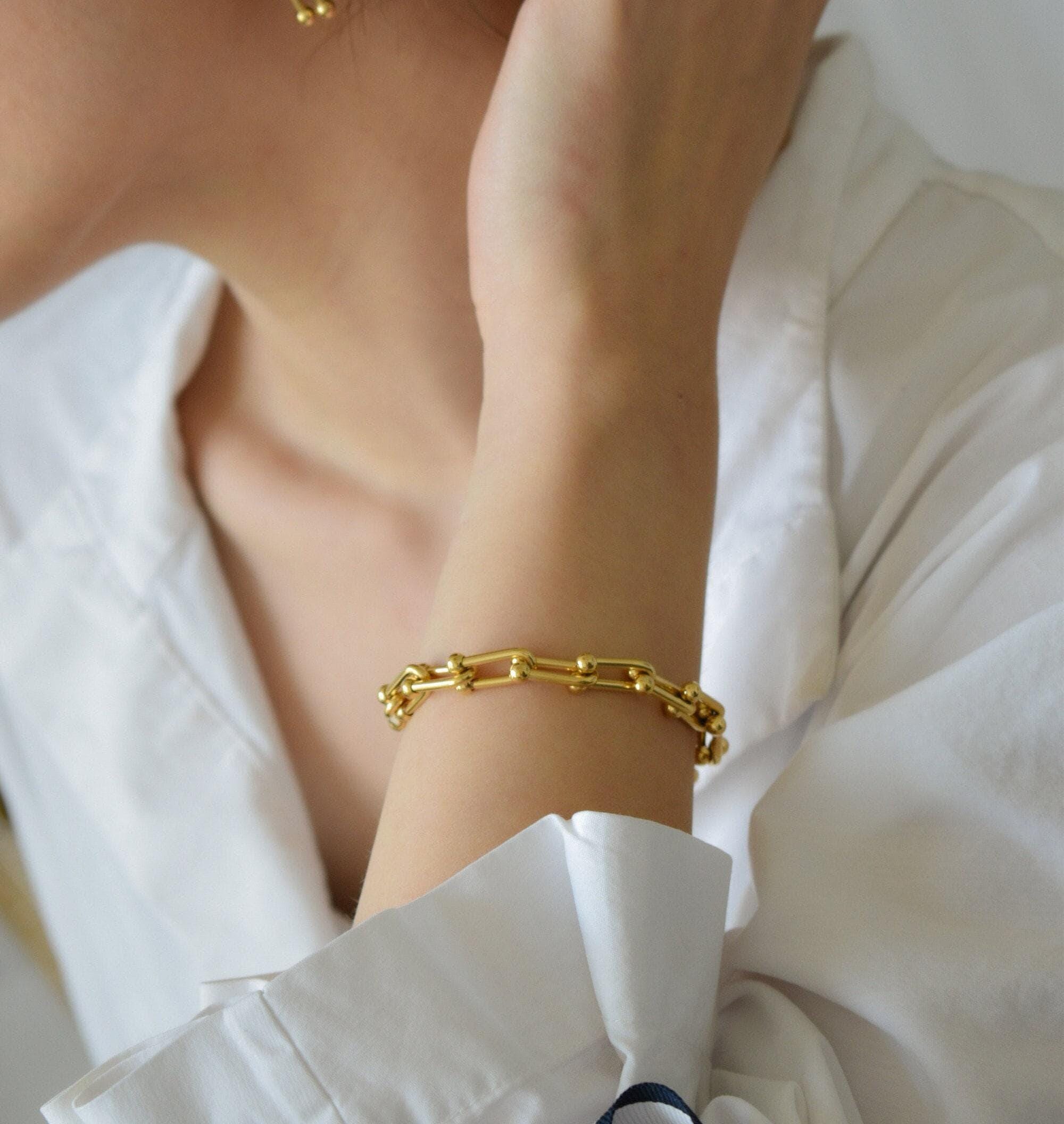Hardware Bracelet Solid 18k Gold - Etsy