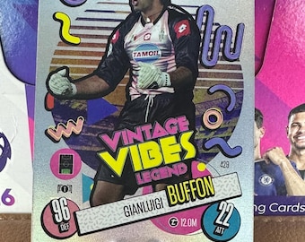 Gianluigi Buffon Vintage Soccer Card: Topps Match Attax 2024/2025 Soccer Memorabilia.