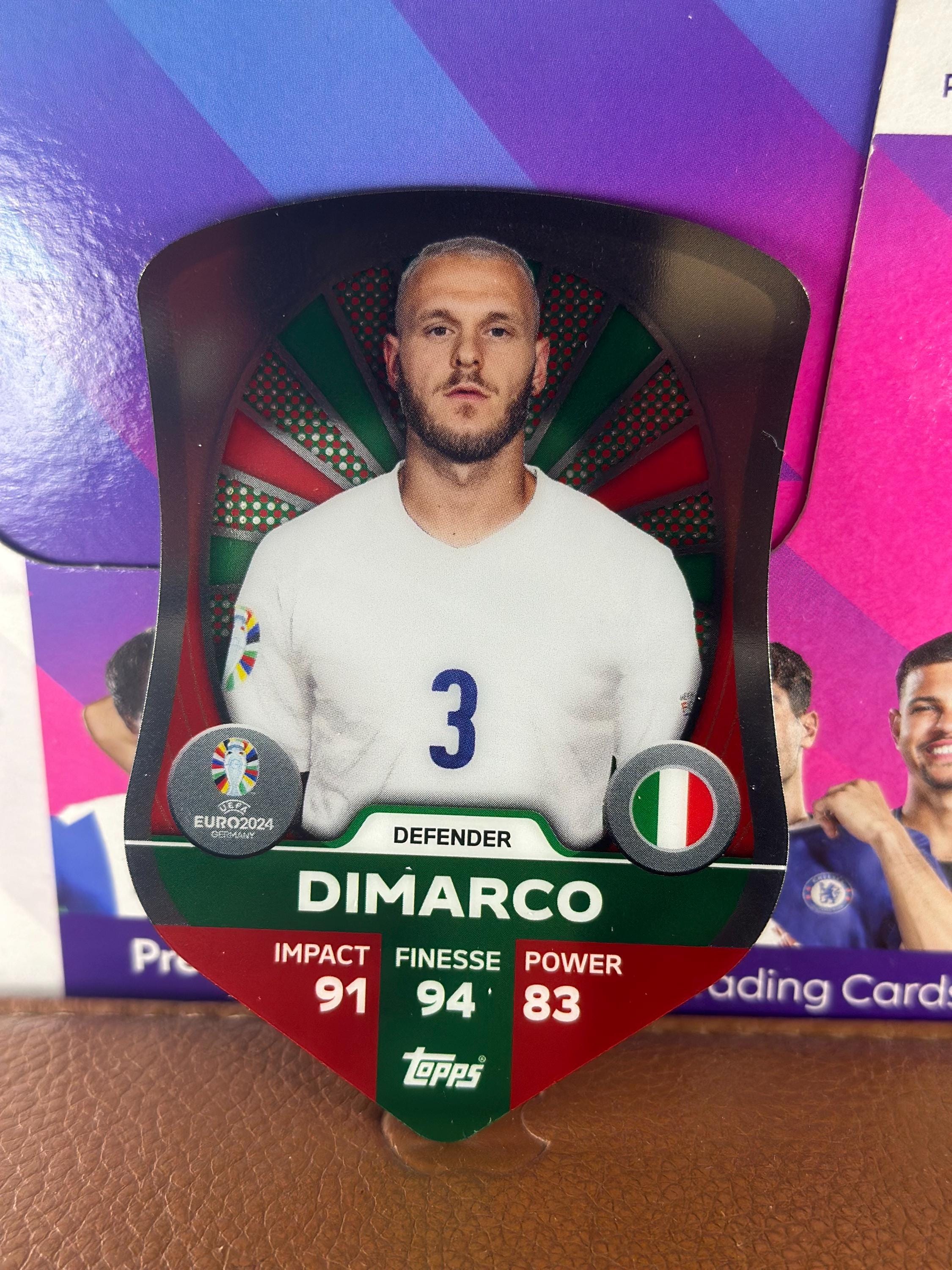 Federico Dimarco Chrome Shield Topps Euro 2024 Soccer Trading Card 