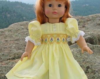 Smocked Doll Dress Sewing Pattern: Iris Design for 18" American Girl Dolls (Digital Download)