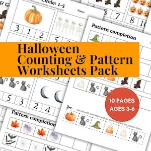 Halloween Math Worksheets | Preschool and Kindergarten Counting, Patterns & Graphing | Printable Math Activities