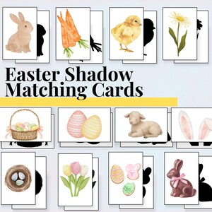 Easter Printable: Shadow Matching Montessori Cards (Digital PDF Download) 12 sets (24 cards)