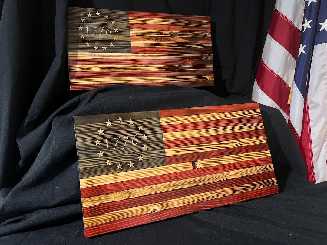 Small 1776 Rustic Wooden Flag - Etsy