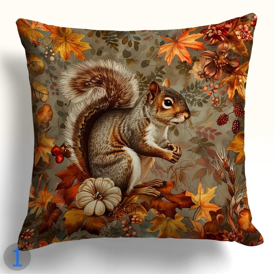 Rustic Fall Pillows Autumn Decor Print Pillow Covers, Fall Pumpkin, Owl, Acorn, Seasonal ...
