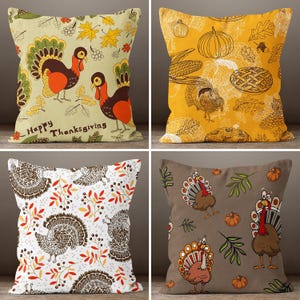 Thanksgiving Pillow Cover, Fall Trend Cushion Case, Plaid Gather Throw Pillow, Happy Thanksgiving Cushion, Halloween Decor, Leaves Pillow