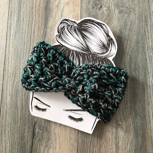 Philadelphia football team black, green, grey headband ear warmer, Football fan hat, birthday gift, best friend birthday gift for her