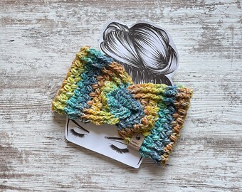 California Dreaming crochet earwarmer, messy bun, Winter Ear warmer, gift for Mom, Best friend birthday present, Valentine gift