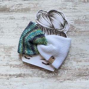 Knit Twist Headband: Blue, Green, & White Iridescent Ear Warmer
