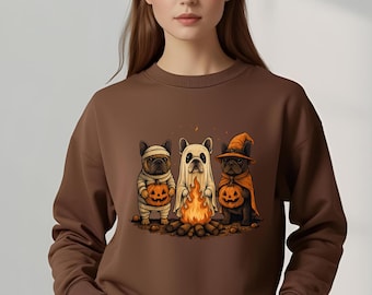 Cane fantasma retrò di Halloween in formato PNG: design spettrale del falò (download digitale)