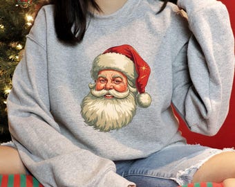 Retro Santa Claus PNG: Vintage Christmas Shirt Design (Digital Download)