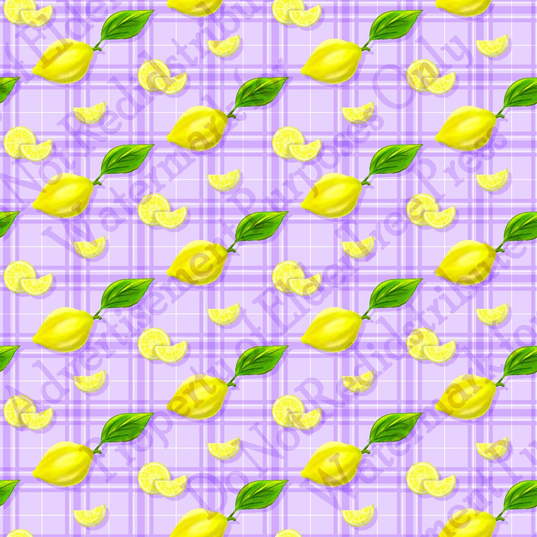Lemon Orchard | Yellow Citrus Plaid Digital Paper | Purple Grid - Etsy