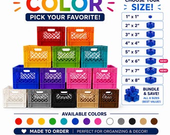 Mini Milk Crate Organizer | 3D Printed Storage Decor | Cube Storage | 1:12
