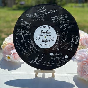 Personalized Vintage Vinyl Record Guest Book: Custom Wedding Keepsake