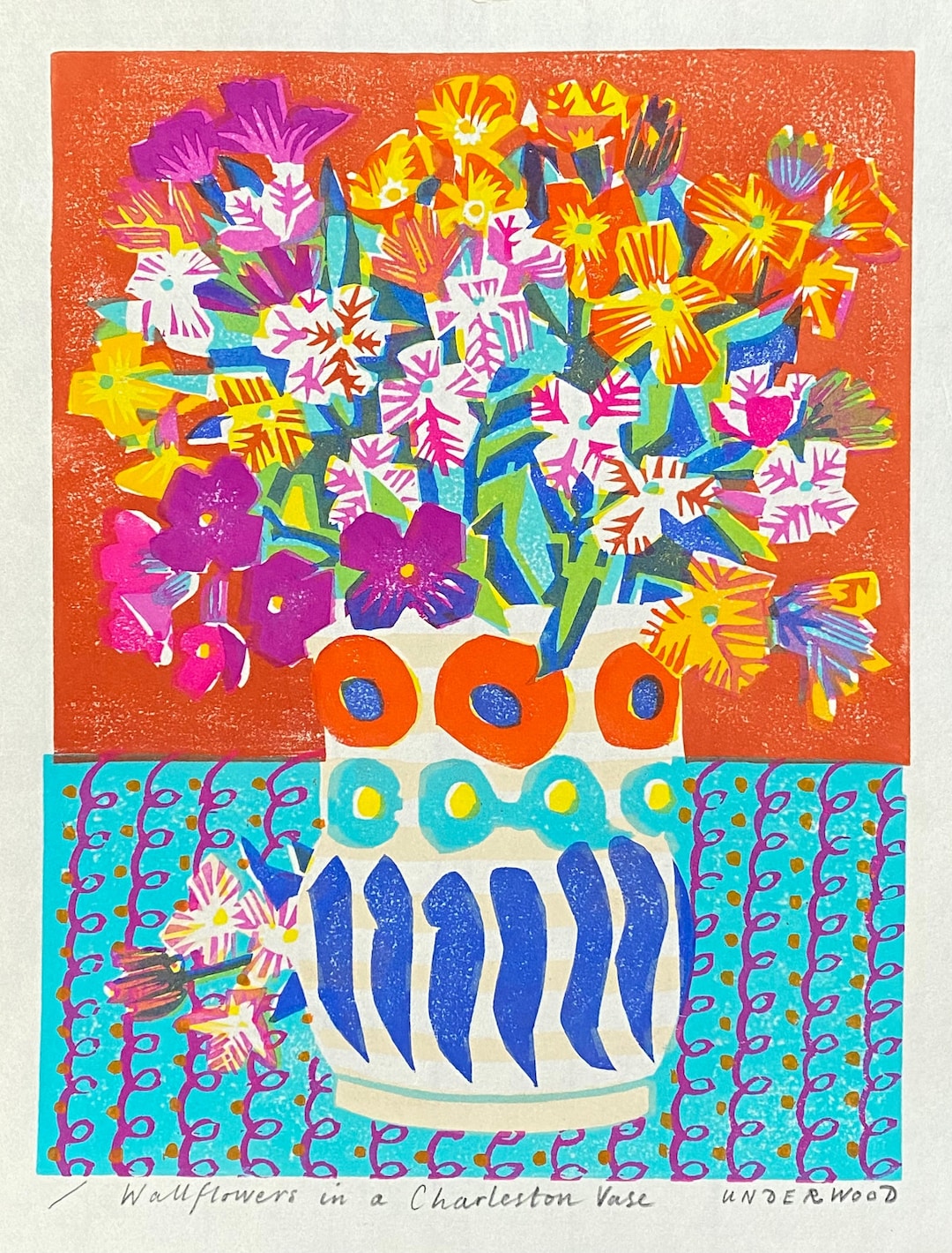 Wallflowers in a Charleston Vase Etsy