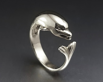 NERIDA- Anillo Delfín de plata 925