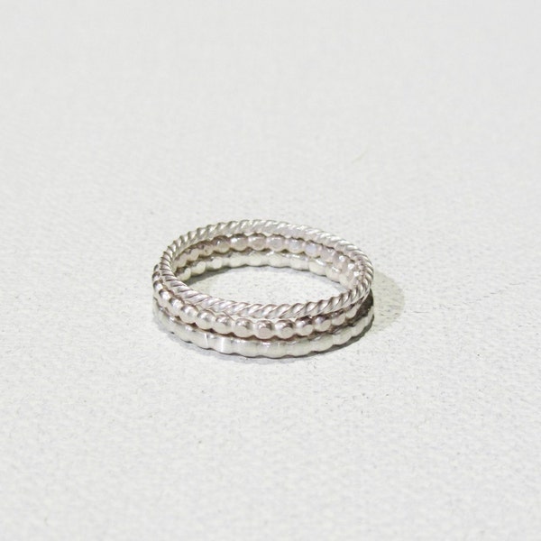 Sterling Silver Ring Stackable Twisted