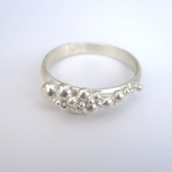 Ready to ship -Bubble Ring Silver Balls