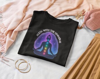 Meditation Inspirational T-shirt, Universe Alignment Tee, Spiritual Clothing, Mindful Shirt, Yoga Top