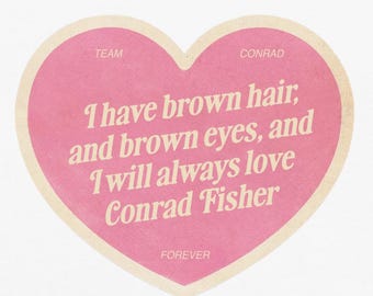 Conrad Fisher TSITP Tee, Summer I Turned Pretty Merch | Team Conrad | Belly Conklin Quote Tee