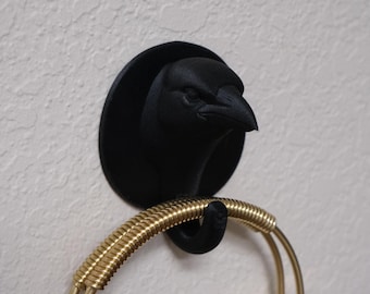 Crow Raven Wall Hook | Gothic Dark Home Decor | Witchy Entryway Bird Lover Gift