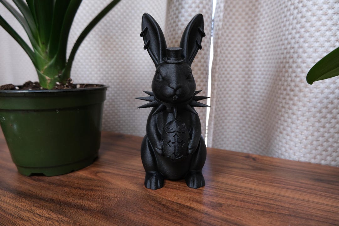 Gothic Bunny Figurine Goth Home Decor Dark Easter Rabbit Statue - Etsy