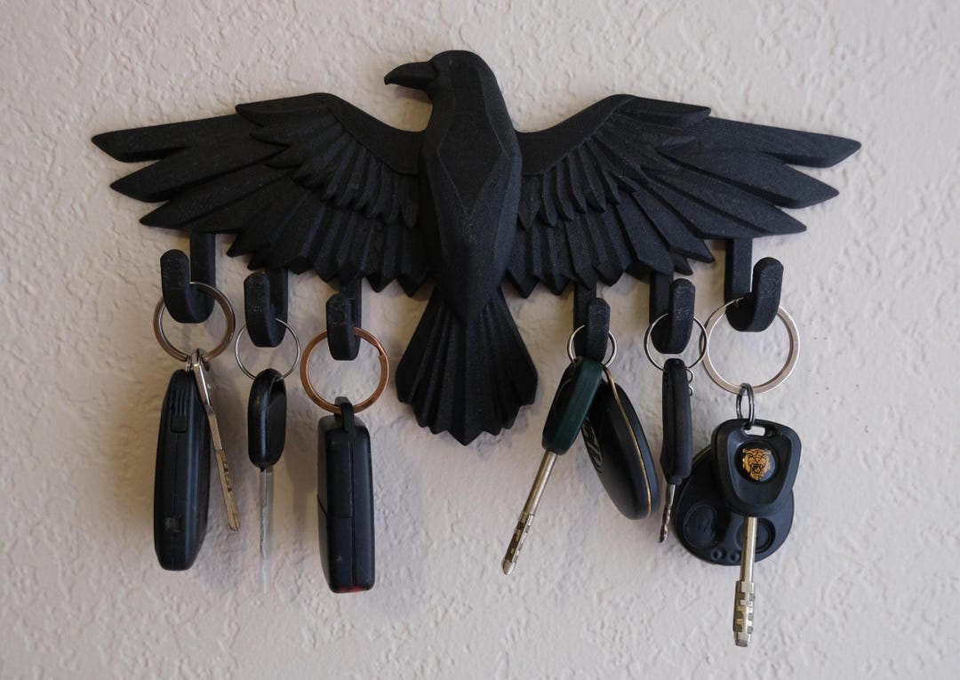 Raven Key Rack | Gothic Entryway Hanger | Crow Wall Art | Dark Home ...