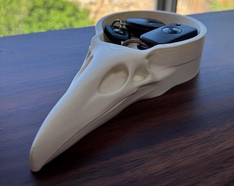 Crow Skull Catchall | Gothic Desk Tray | Raven Key Holder | Dark Home Decor