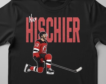 Nico Hischier New Jersey Devils Unisex Ice Hockey Fan T-Shirt and Sweatshirt for Kids and Adults