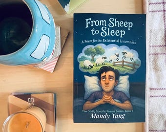 From Sheep to Sleep Gift Book – Funny Insomnia Gift Book, Illustrated Poetry, Dark Humor Hardcover for Night Owls & Overthinkers
