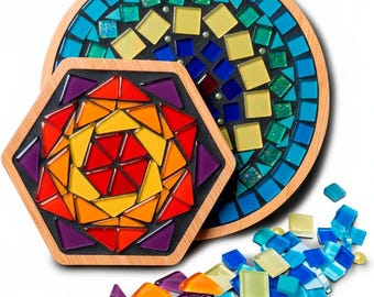 DIY Mosaic Coaster Craft Kit, Creative Gift (2 Sets)