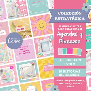 Plantillas para publicaciones de Instagram |  Canva para Agendas y Planners | 66 Posts e Historias Instagram | ¡Publica y Vende Más! |