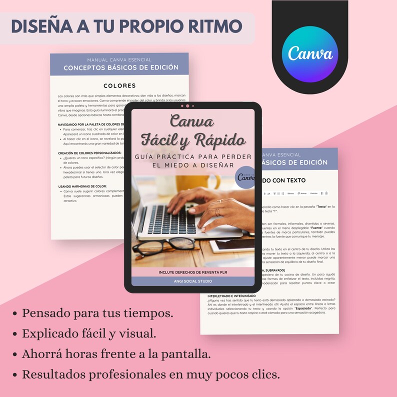 Canva Easy and Fast Guide PLR | Canva Manual in Spanish | Design Course ...