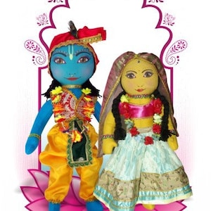 Medium Radha Krishna Doll Set (18"-19") separate arms and legs