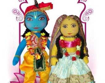 Medium Radha Krishna Doll Set (18"-19") separate arms and legs