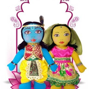 Small Radha Krsna Doll set (onepiece)    8-9"