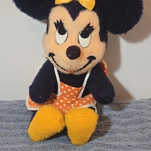 Vintage Walt Disney Plush Minnie Mouse California Stuffed Toys Orange Dress image 1