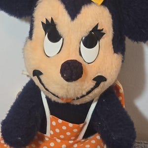 Vintage Walt Disney Plush Minnie Mouse California Stuffed Toys Orange Dress image 2