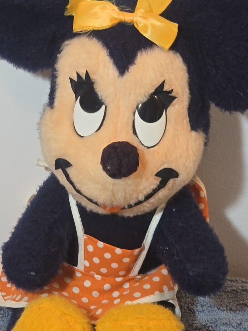 Vintage Walt Disney Plush Minnie Mouse California Stuffed Toys Orange Dress image 2