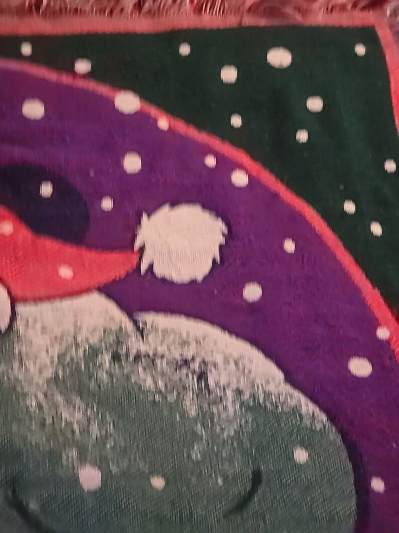 Disney Mickey Mouse Santa Cotton Blanket / Wall Hanging 60 X 50 Happy Holidays! image 6