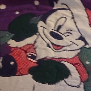 Disney Mickey Mouse Santa Cotton Blanket / Wall Hanging 60 X 50 Happy Holidays! image 4