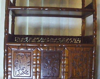 Antique Rosewood Asian Cabinet 14x8x20