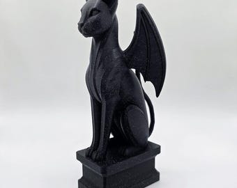 Statua di gargoyle gatto stampata in 3D, arredamento gotico per la casa, piccola scultura fantasy