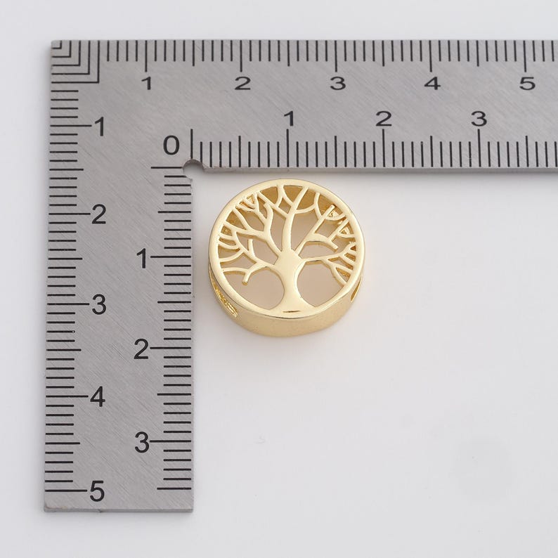 Gold Tree of Life Pendant,18k Gold Filled Round Charms for DIY Jewelry ...