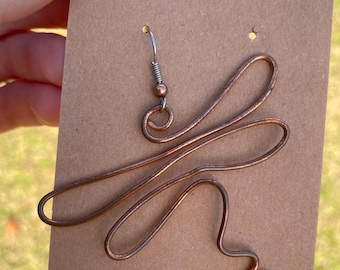 Dragonfly Drop Earrings | Copper, Nickel Free