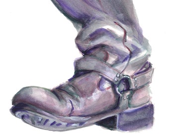 5x7 art print - BOOT - unframed, fashion wall art