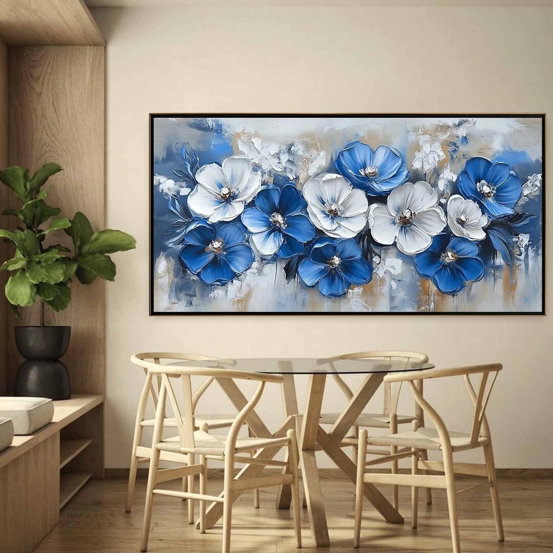 Textured Floral Oil Painting on Canvas, 3D Palette Knife Art - Etsy