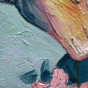 Abstract 3D Colorful Butterfly Oil Painting On Canvas, Large Textured Impasto Wall Art, Original Floral Artwork, Living Room Home Decor image 6