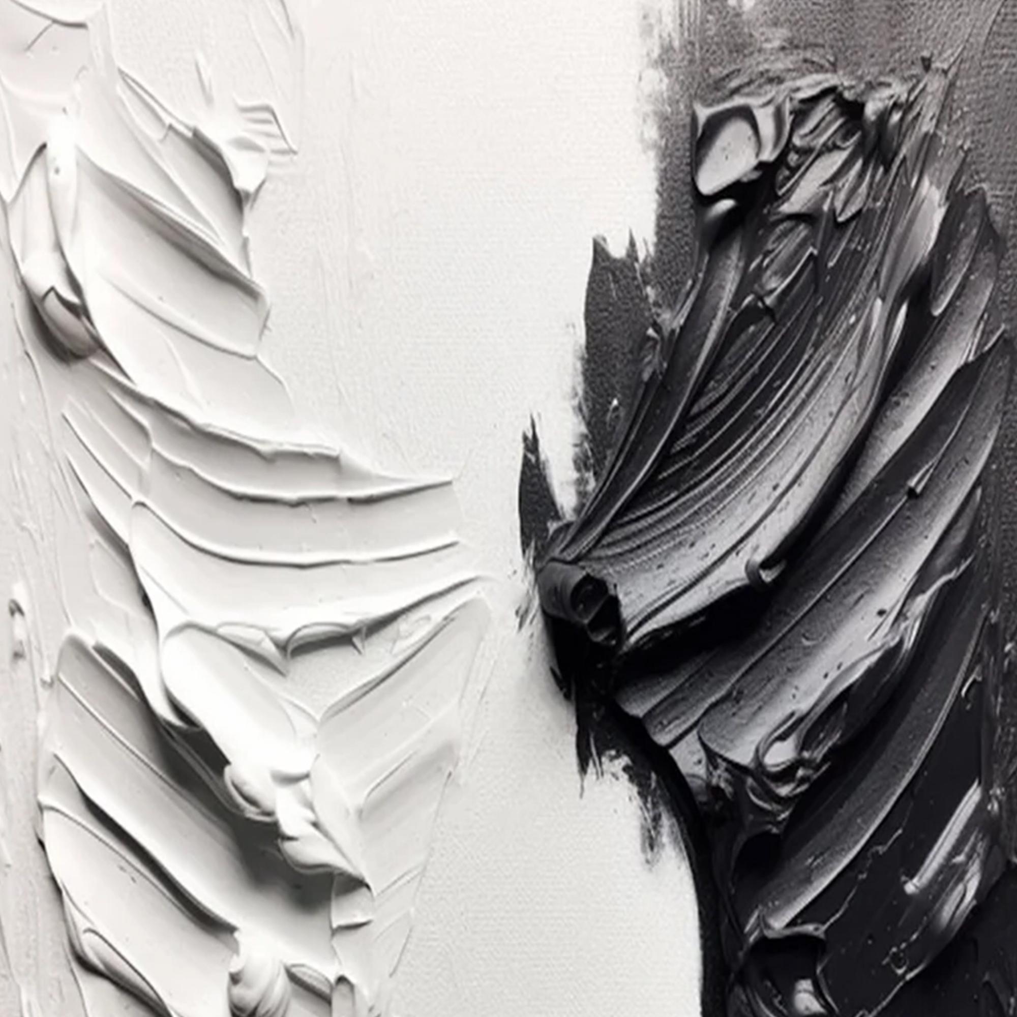 Textured Abstract Painting: Black and White Minimalist 3D Wall Art - Etsy