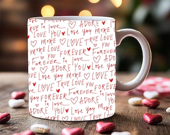 Valentine’s Day Love Mug, Romantic Coffee Cup Gift for Her or Him